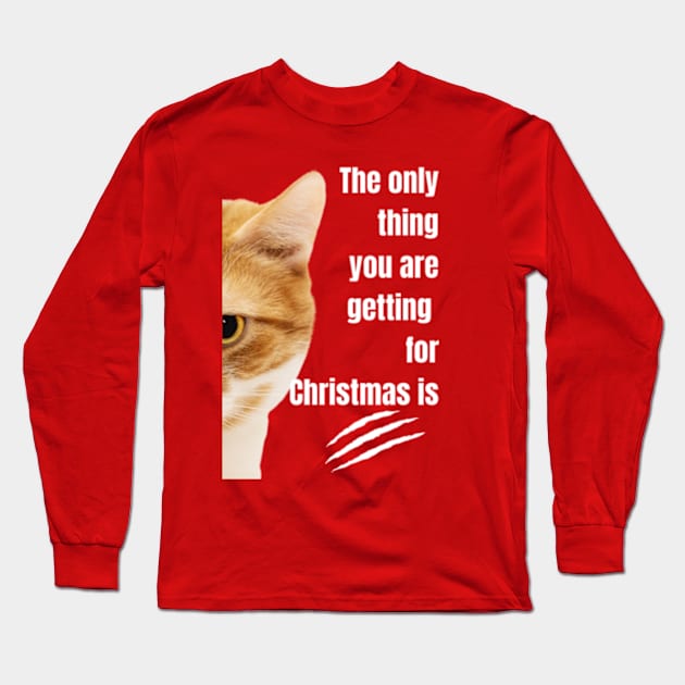 Scratch from the Cat for christmas Long Sleeve T-Shirt by SYAO